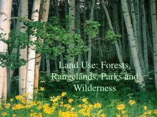 Land Use: Forests, Rangelands, Parks and Wilderness