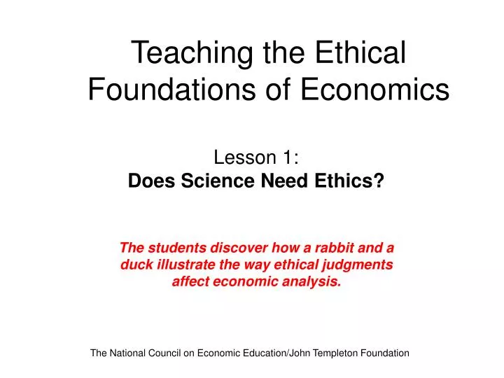 teaching the ethical foundations of economics