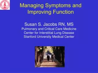 Managing Symptoms and Improving Function
