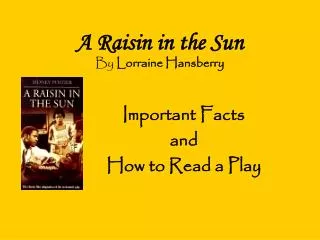 A Raisin in the Sun By Lorraine Hansberry
