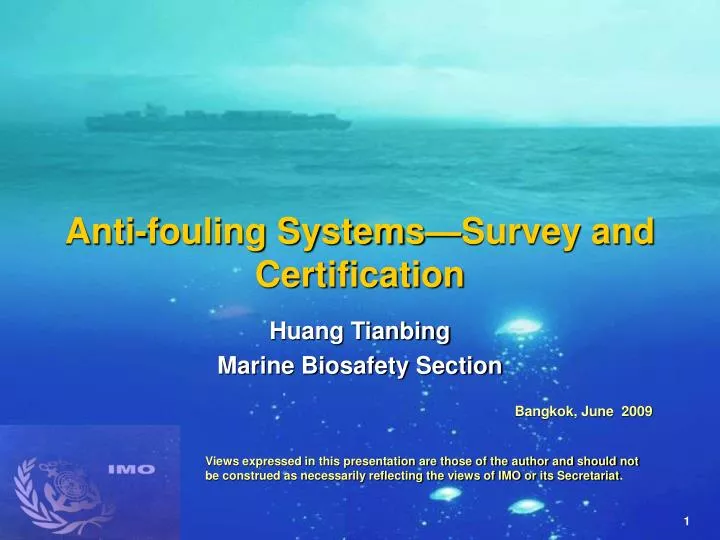 anti fouling systems survey and certification
