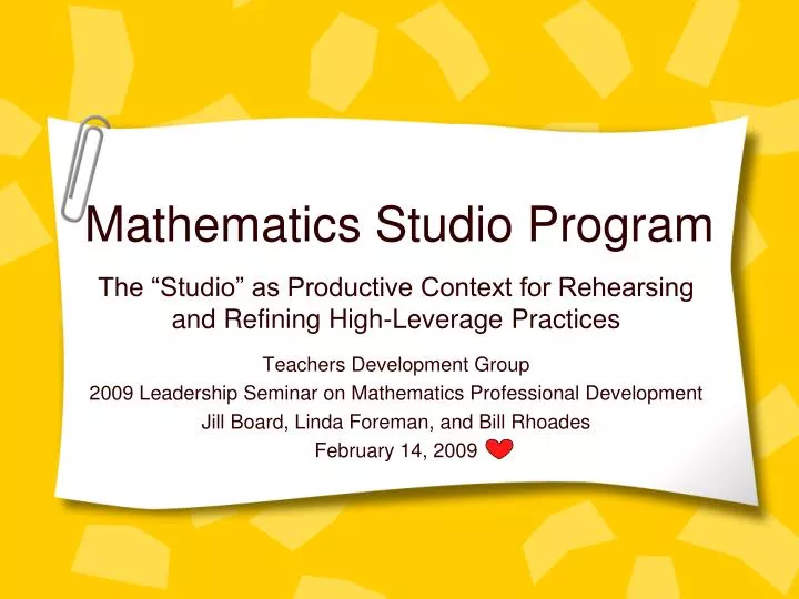 mathematics studio program