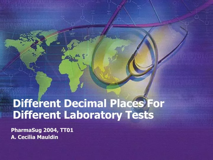 different decimal places for different laboratory tests