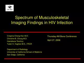 Spectrum of Musculoskeletal Imaging Findings in HIV Infection