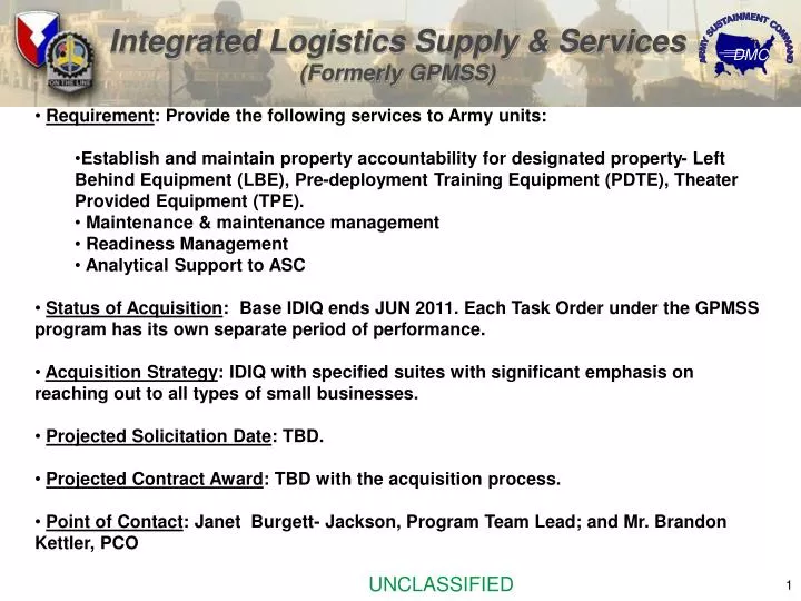 integrated logistics supply services formerly gpmss