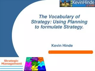 The Vocabulary of Strategy: Using Planning to formulate Strategy.