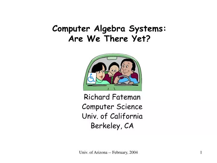 computer algebra systems are we there yet