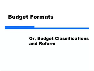 Budget Formats