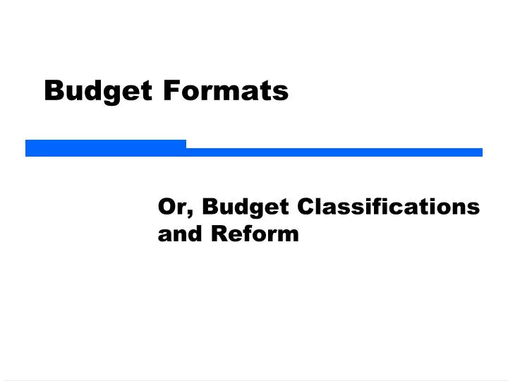 budget formats