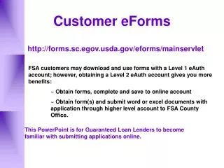 Customer eForms