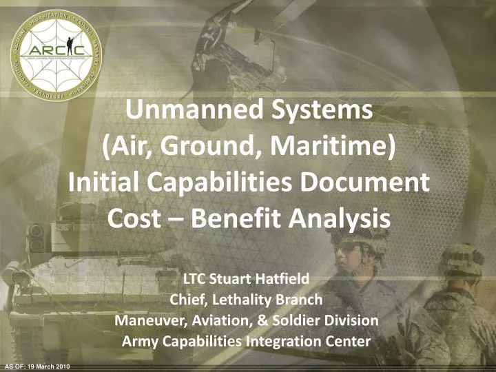 unmanned systems air ground maritime initial capabilities document cost benefit analysis