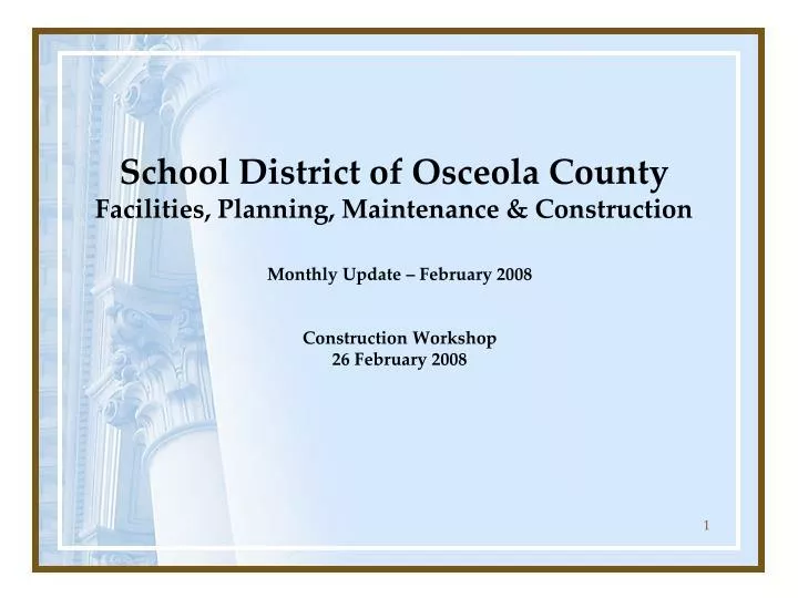 school district of osceola county facilities planning maintenance construction