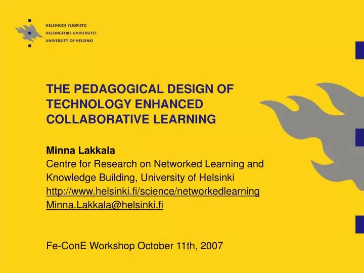 the pedagogical design of technology enhanced collaborative learning