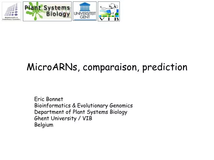 microarns comparaison prediction