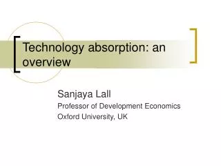Technology absorption: an overview