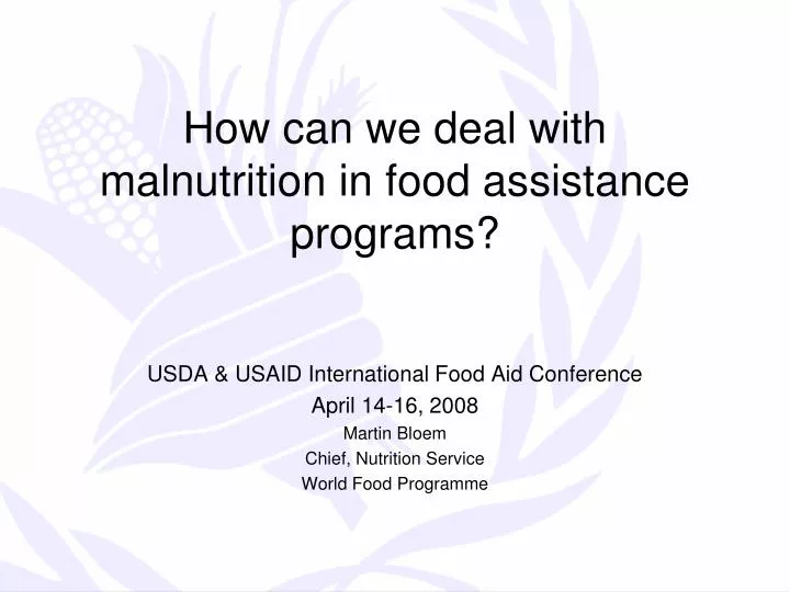 how can we deal with malnutrition in food assistance programs