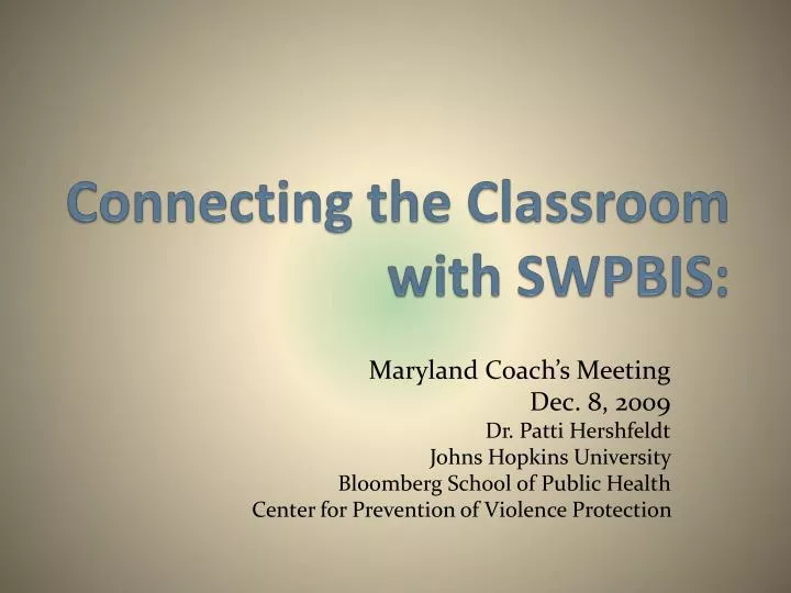 connecting the classroom with swpbis
