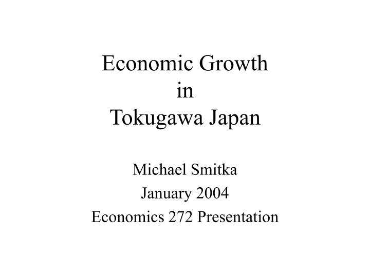 economic growth in tokugawa japan