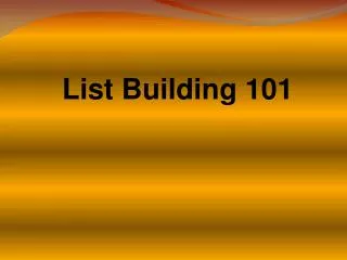 how to build a list now