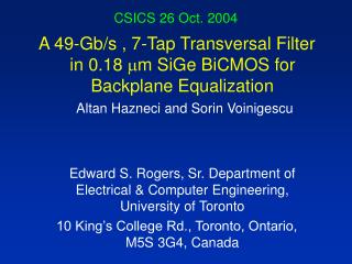CSICS 26 Oct. 2004