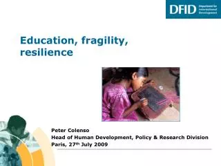 Education, fragility, resilience