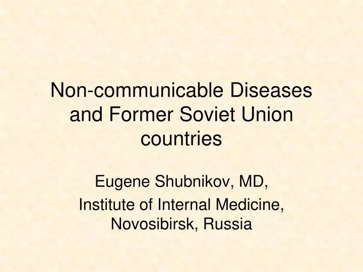 non communicable diseases and former soviet union countries
