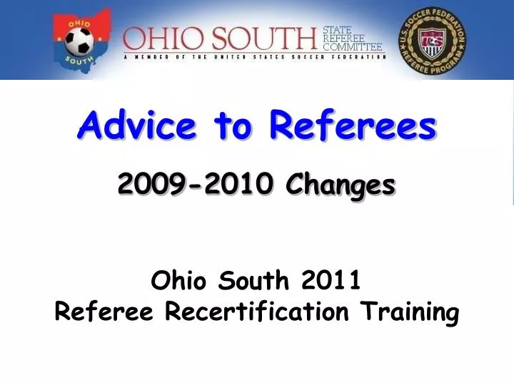 advice to referees 2009 2010 changes
