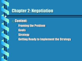 Chapter 2: Negotiation