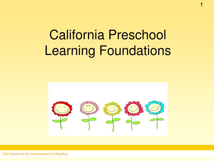 california preschool learning foundations