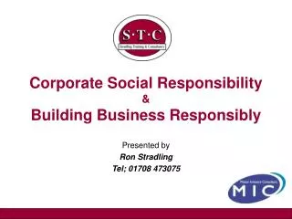 Corporate Social Responsibility &amp; Building Business Responsibly