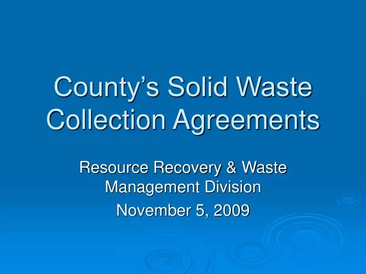 county s solid waste collection agreements
