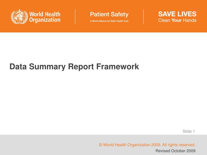 data summary report framework