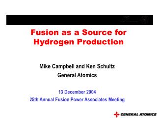 Fusion as a Source for Hydrogen Production