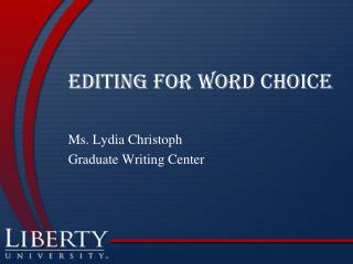 Editing for Word Choice