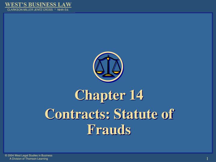 chapter 14 contracts statute of frauds