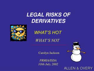 LEGAL RISKS OF DERIVATIVES
