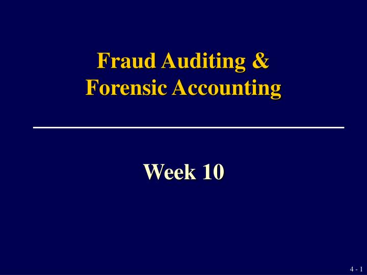 fraud auditing forensic accounting