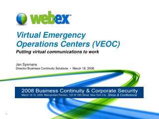 Virtual Emergency Operations Centers (VEOC)