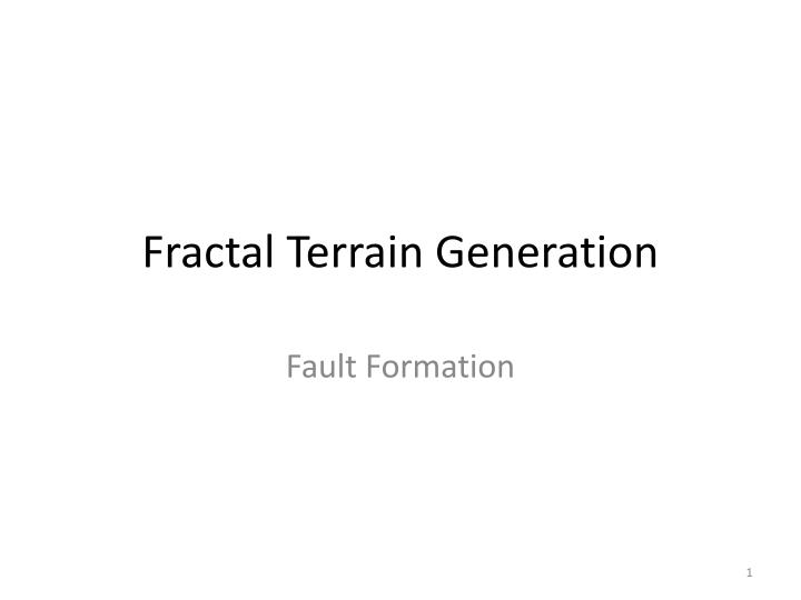 fractal terrain generation