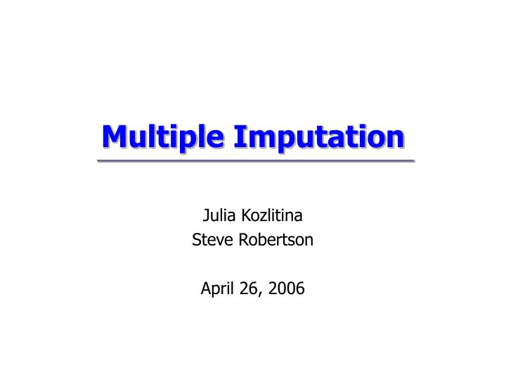 multiple imputation