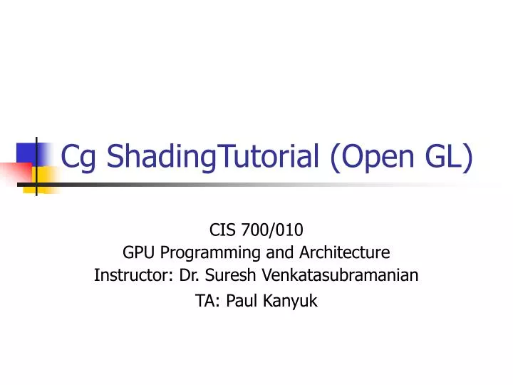 cg shadingtutorial open gl