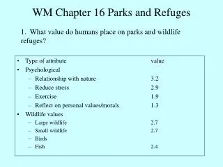 WM Chapter 16 Parks and Refuges