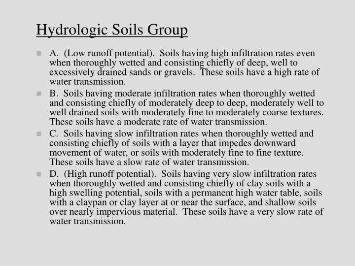 hydrologic soils group