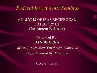 Federal Investments Seminar