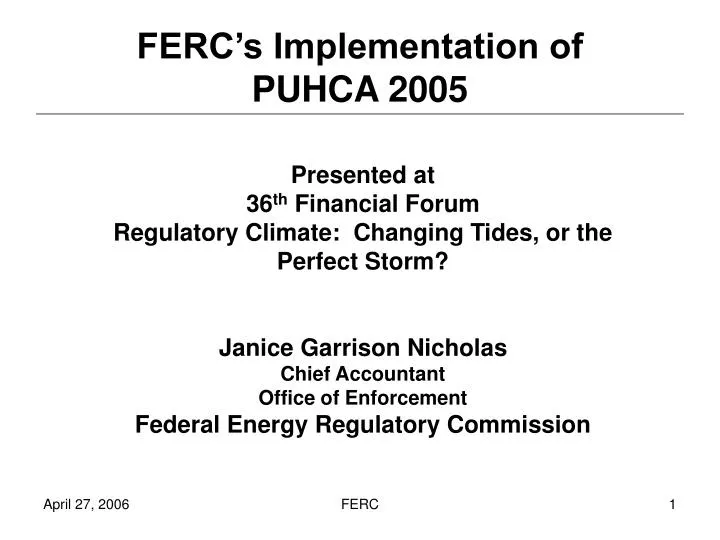 ferc s implementation of puhca 2005