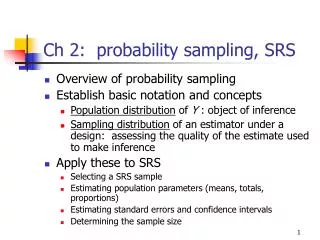 Ch 2: probability sampling, SRS