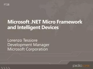 Microsoft .NET Micro Framework and Intelligent Devices