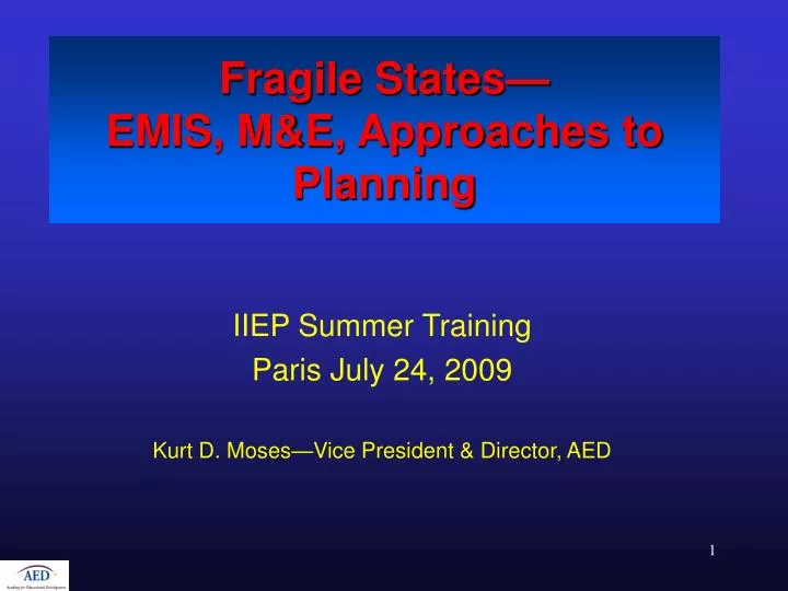 fragile states emis m e approaches to planning