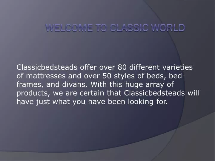 welcome to classic world