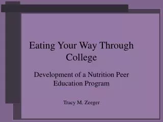 Eating Your Way Through College
